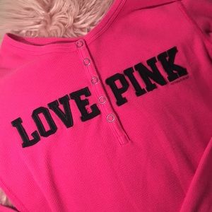 hot pink victoria secret long sleeve shirt